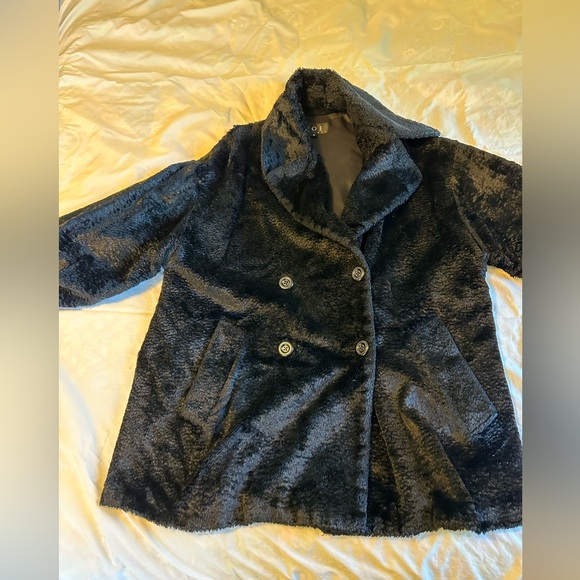 Vintage - XOE ‘s Women's Elegant Black Teddy Jacket/ Small - Oversized - Picture 8 of 15